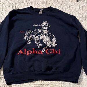 Navy alpha chi sorority crew neck Sweater